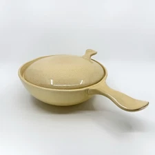 Vintage Eva Zeisel Red Wing Town & Country Speckled Sand Covered Casserole