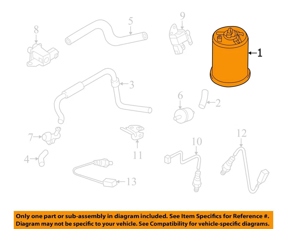 Nissan Versa 2013 bote de carbón de vapor de combustible B3FKD Foto 3 de 4