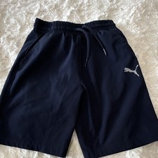 Boys PUMA Navy Blue Pull-on Shorts With Pockets-size 6