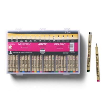 Pigma Micron Color Pens Assorted 73 Pack Fine Tip Drawing SAKURA Sets