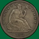 1871-S Seated Liberty Half Dollar Extremely Fine XF Coin, Scuffed #39796