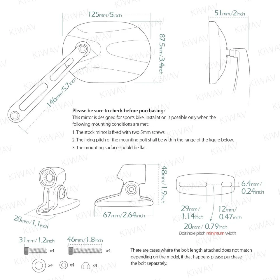 Retrovisores ovalados cromados Stark adaptador negro ajustable para Kawasaki Ninja ZX ZZR Foto 2 de 4