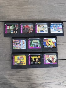 SEGA Game Gear Console Lot w/ 10 Games, AC Adapter, Battery Pack, Case & Manuals