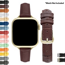 Slim Womens Leather Strap for Apple Watch Band 42mm 41 40 38 46mm 49mm 45 44 41