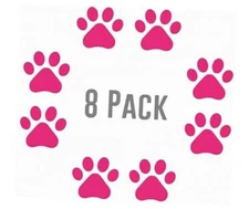  Pink Dog Paw Print Stickers (2.25" × 2.5") – Waterproof Vinyl Decals for Car 