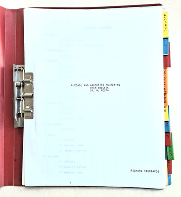 Alcohol n Drug Education Material, '70s Typewritten in Folders, Substance Abuse