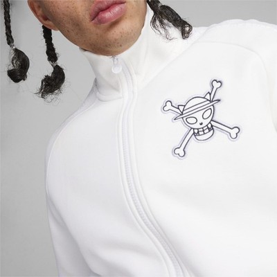 PUMA x ONE PIECE Men T7 Track Jacket Size L White Full Zip JAPAN