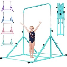 Foldable Gymnastic Bar for Kids Ages 3-12, 9 Height Levels, 200 lbs Weight Ca...