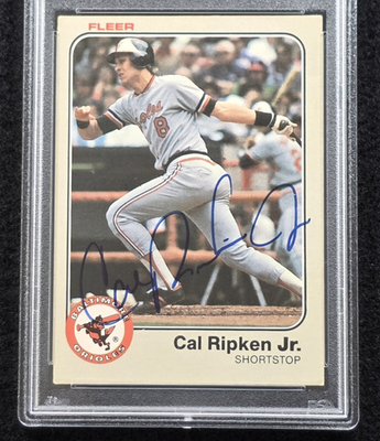 1983 CAL RIPKEN JR. Signed Fleer Baseball Card-BALTIMORE ORIOLES