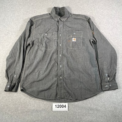 Carhartt FR Flame Resistant Force Sun Defender Loose Fit Shirt Mens Large Gray