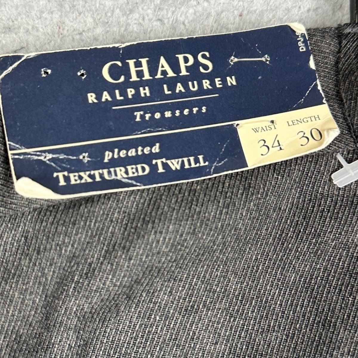 NEW Chaps Ralph Lauren Pants Men 34X30 Grey Dress Pleated Textured