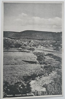 AK Malsch, Ansicht vom Bahnhof aus, ca. 1950