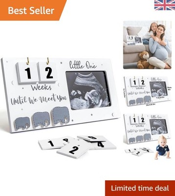 Cherish Meilensteine mit 9,5'' x 5'' Holz Baby Scan Fotorahmen - Geschenk für Mütter