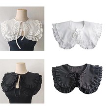 Women Double Ruffle Fake Collar Neckwear
