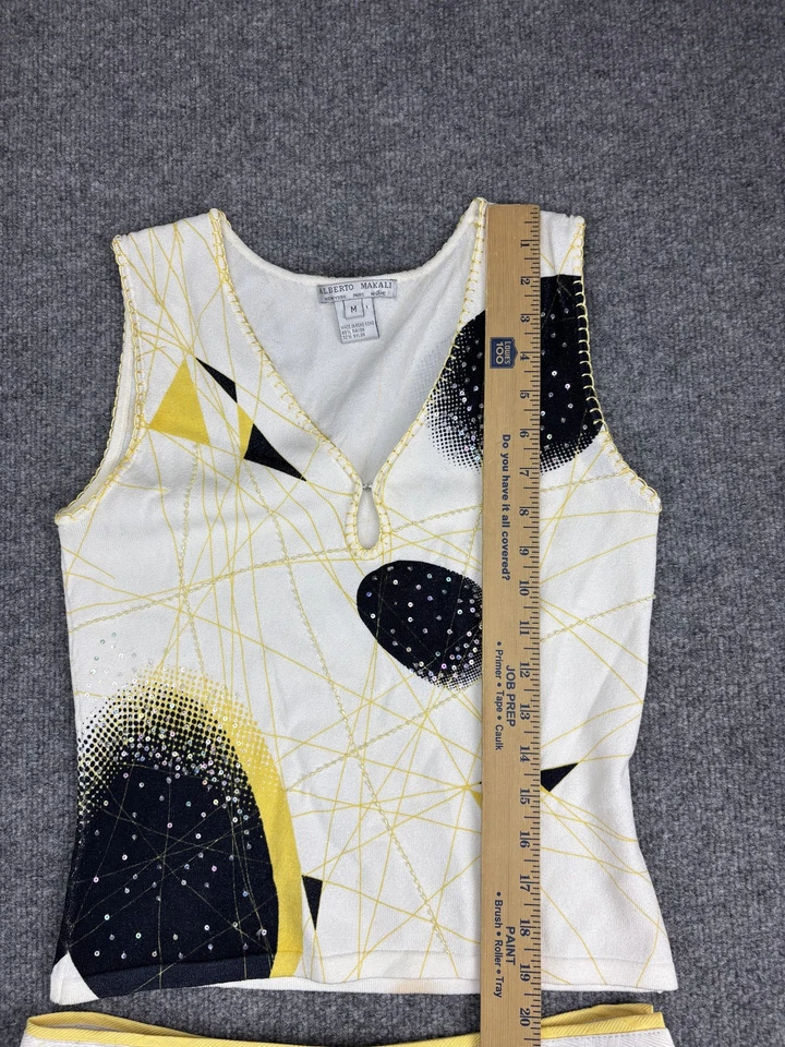 Conjunto de 2 Falda Alberto Makali Mujer Mediana/10 Blanco Estampado Abstracto Lentejuelas Foto 4 de 4