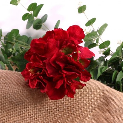 1 Stück Künstliche Hortensie Rot Hortensien Pick