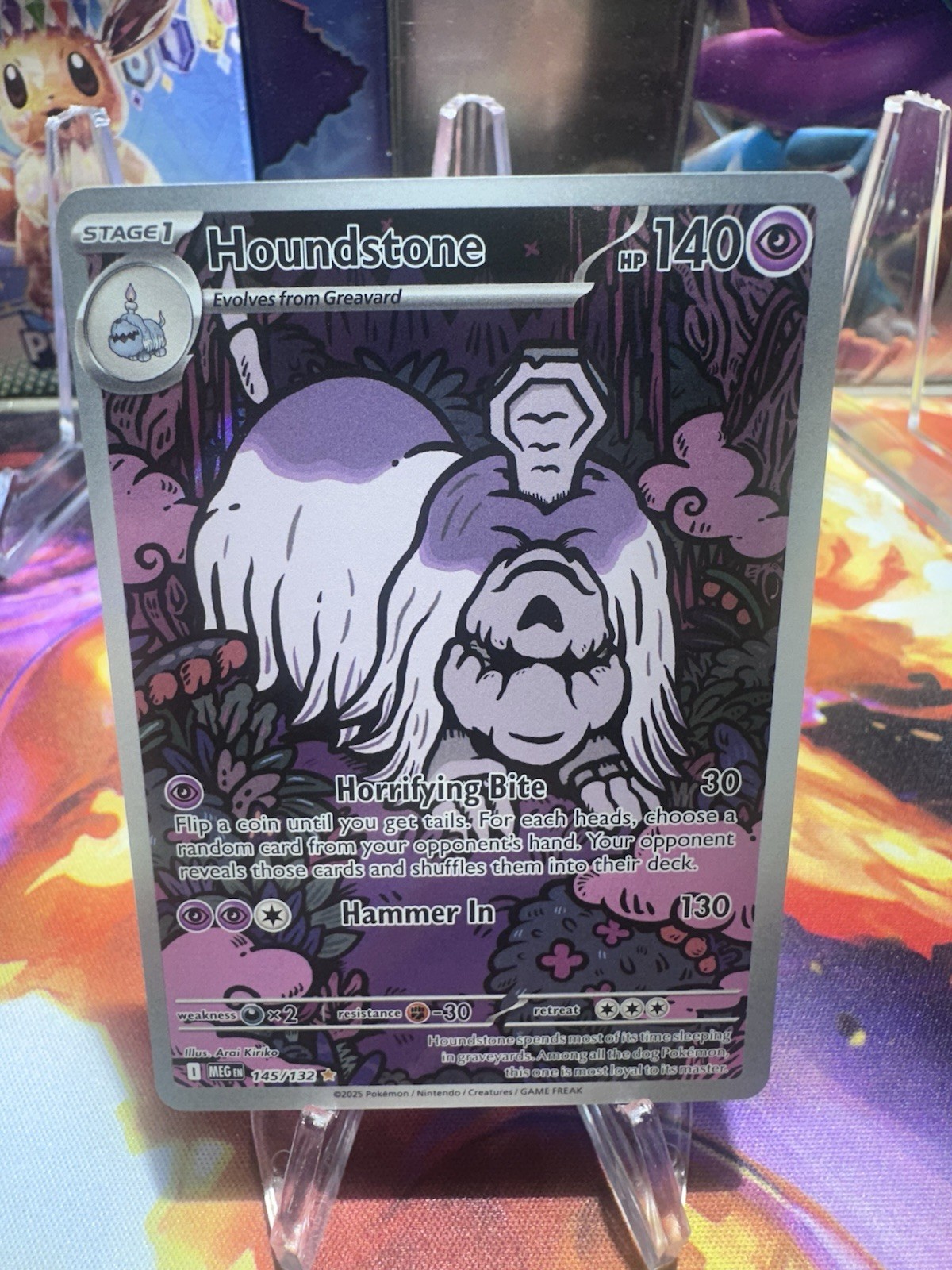 Pokémon TCG Houndstone Me01 Mega Evolution Illustration Rare Holo 145/132
