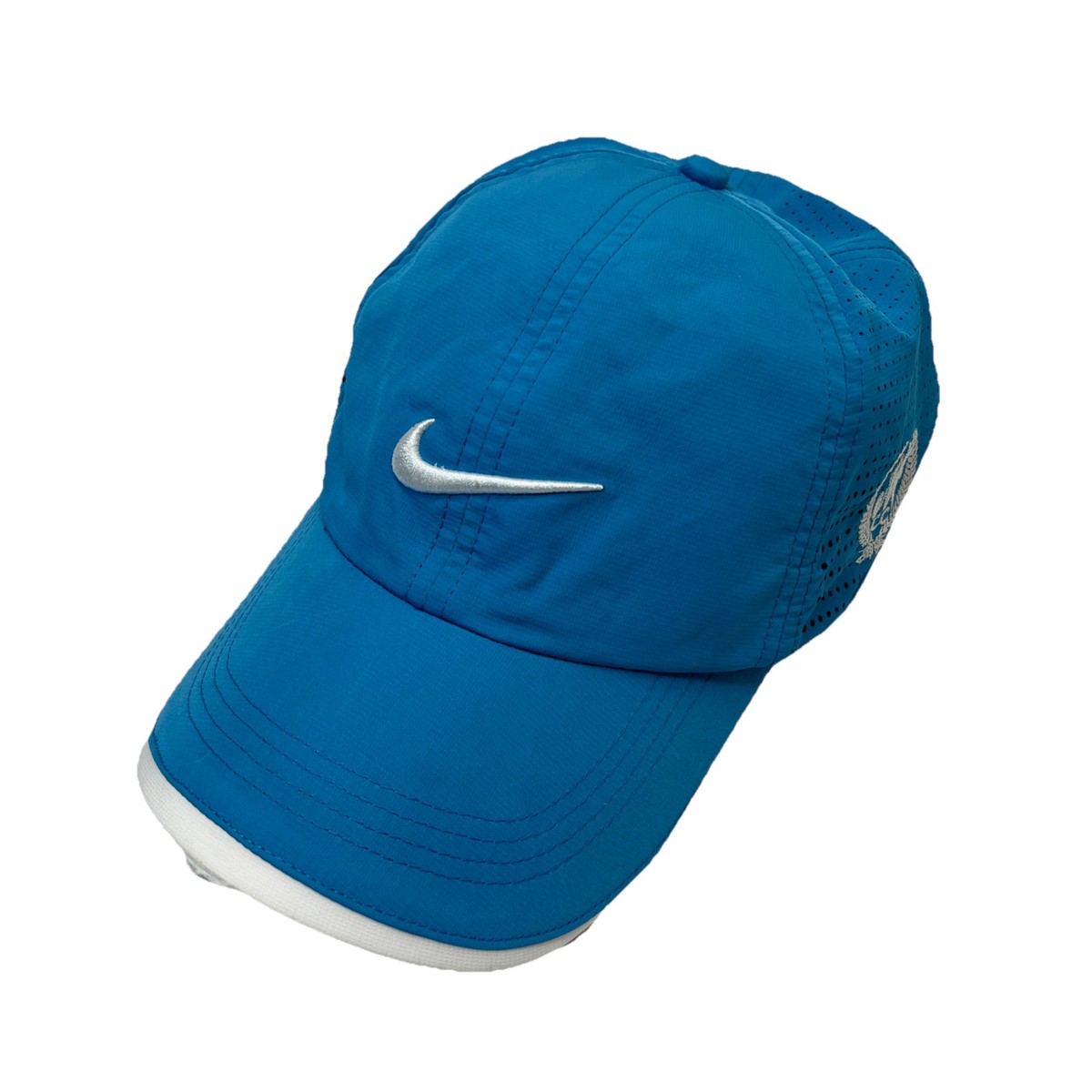 Vintage Nike Golf Dri Fit Laser Cut Hat Adjustable Swoosh Blue