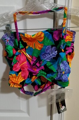 Vintage Jantzen Women's 2-Piece Floral Patterned Bikini Size 14 made in Canada
