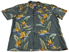 VTG Paradise Found Hawaiian Shirt Mens XL Green Magnum PI Rayon Button Up USA