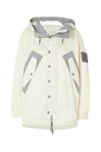 AND WANDER + DANNER Oversized Hooded Cotton Blend Parka Jacket Ecru Off White S