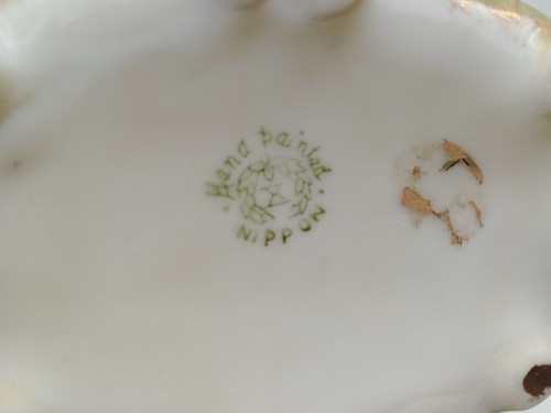 Nippon Japanese Pitcher/Ewer Porcelain Hand Painted Pink Flowers Ex Cond READ - Picture 10 of 14