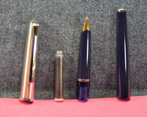 Pluma Estilográfica "Pelikan" P 12 Silvexa Azul Oscuro y CT M Nueva en Caja Alemana c.1966 - Imagen 4 de 12