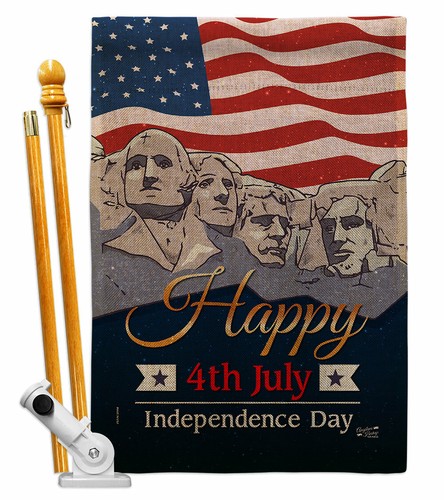 July 4th Indpendence Day Burlap Garden Flag Americana Fourth Yard Banner - Picture 6 of 19