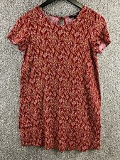 Forever 21 Women's Size M A-Line Burgundy Dress Wheat|Botanical Print