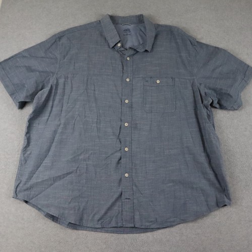 IZOD Saltwater Shirt Mens 3XLT Tall Casual Pocket Button Down Blue Short Sleeve
