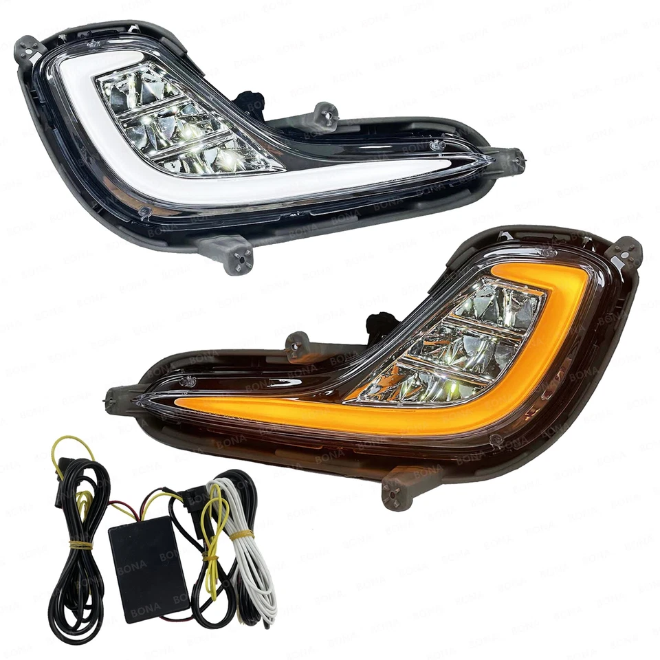 Luces antiniebla LED luces de parachoques con DRL + cableado para Hyundai Accent 2012-2017 Foto 3 de 4