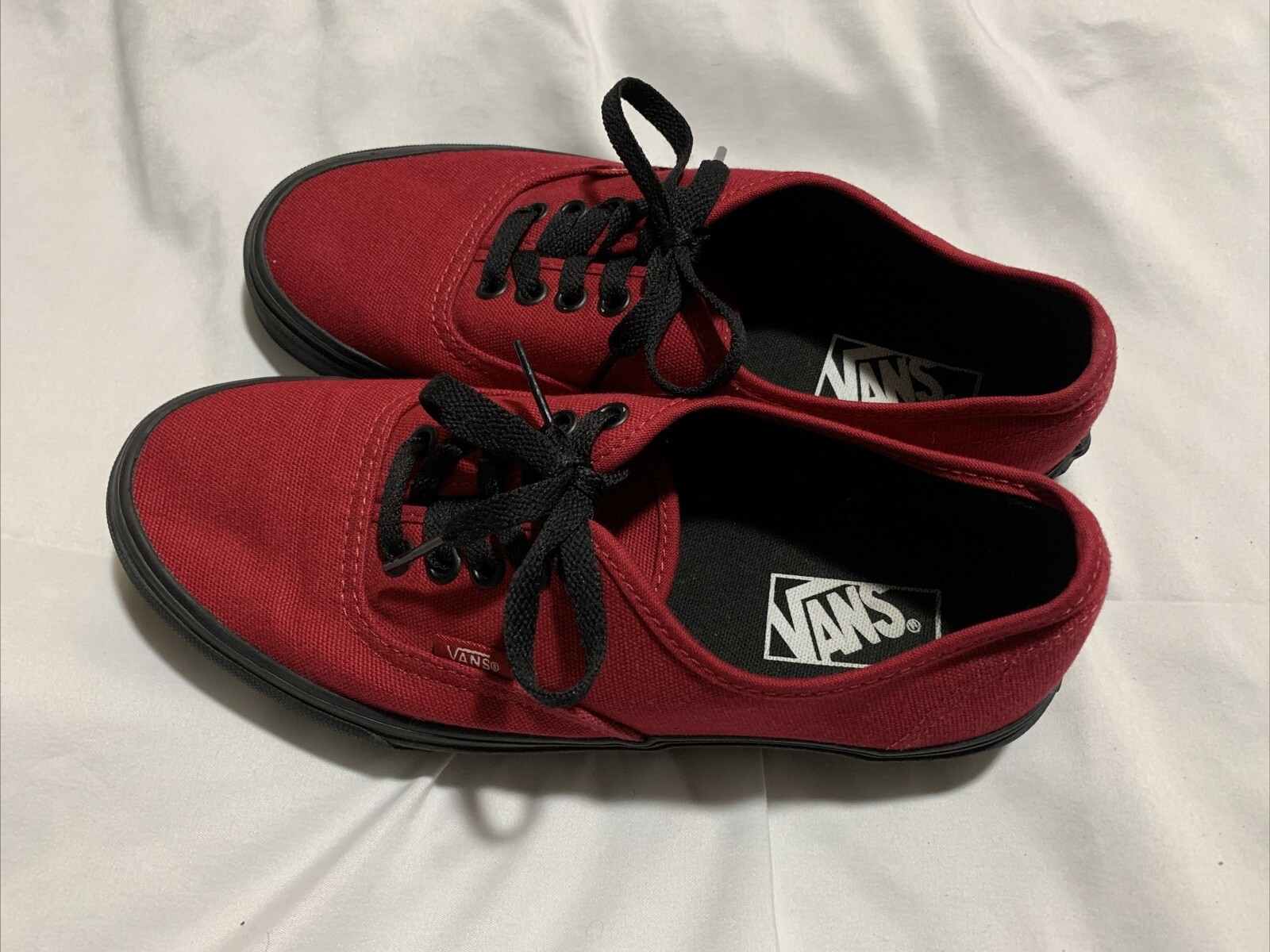 Vans Off The Wall Red Black Unisex Low Top Sneakers Size 7 Men 8.5 Women-image