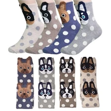 Wrapables Novelty Animal Print Crew Socks (4 pack)Doggy Dots For Kids Teenagers