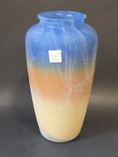 Mid Century AMBIENTE ZWIESEL Germany Vase~12"~ Blue Orange Ombre