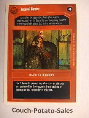 Star Wars White Border CCG Card Imperial Barrier NEW UNCIRCULATED Primo Card M