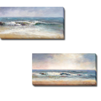 Surf Spray by John Young 2-pc Gallery-Wrap Canvas Giclee Art Set (8 x 16 each)