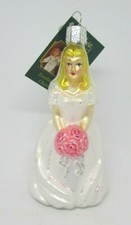 Old World Christmas BLONDE BRIDE Glass Ornament 2003 with tag