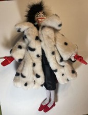 Disney Store 101 Dalmations Cruella Deville with Fur Coat Plush Doll 18 Inches