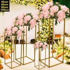 4/10pcs Gold Metal Rectangle Flower Stand Rack Wedding Party Balloon Decor Frame