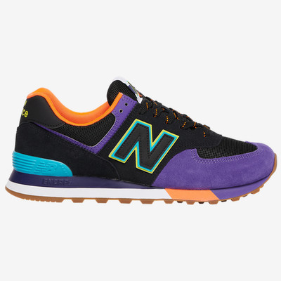 New Balance 574 Black Purple Orange 