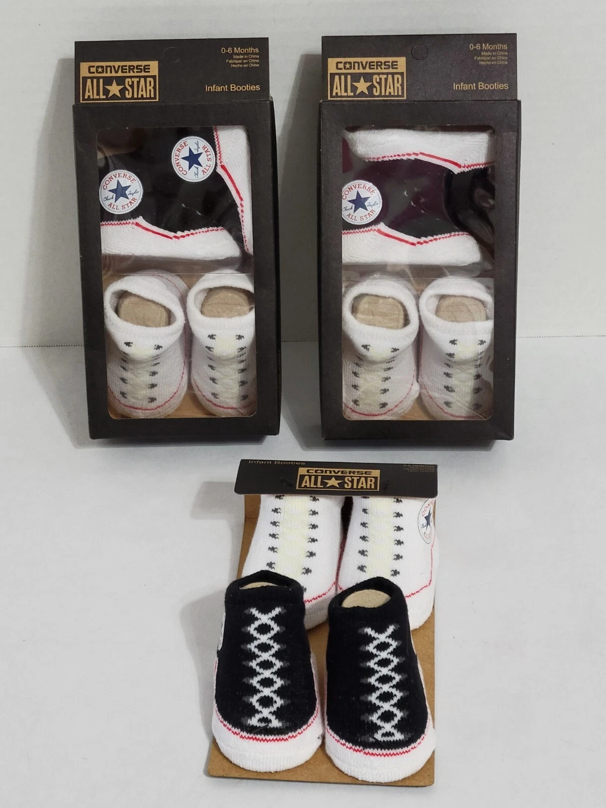 CONVERSE All Star 2 Pack Blac White Gray Infant Sock Booties 0-6 Months-Lot of 3
Opens in a new wind