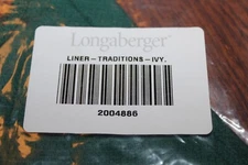 Longaberger Traditions Ivy Fabric Liner, 2004885 New