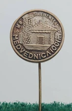 Climbing Mountaineering Club MEDVEDNICA Zagreb Croatian vintage pin KASUN 1960s