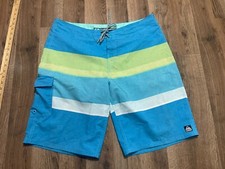 Reef Shorts, Men's Size 36, Green Blue White Swim Trunks Boardshorts to Trip on