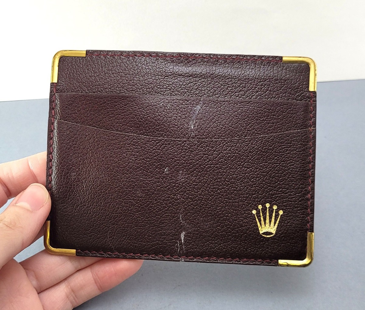 ROLEX burgundy leather ref. 0101.70.05 Wallet / Holder for
