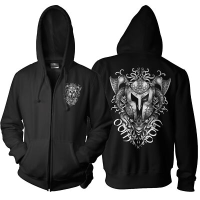 Men's Zip Up Hoodie ODIN Warrior Vikings Wotan - Ragnar Thor Valhalla OW13520ZP