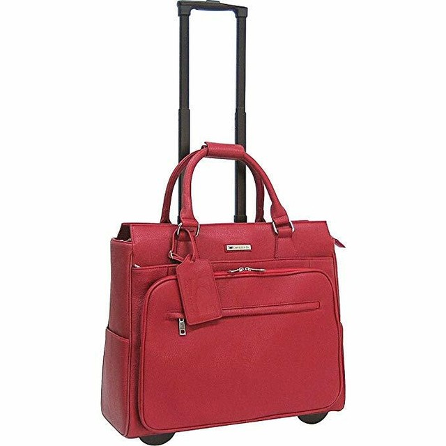red rolling briefcase