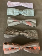 Lot of 5 Vintage Clip-On Bow Ties 1950s 60s Colonel Ormond London Beau Retro