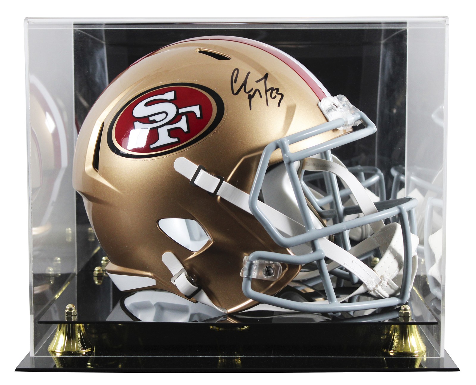 Christian McCaffrey Autographed Signed San Francisco 49ers 49ers Full Size Speed Rep Helmet W/ Case Fanatics 