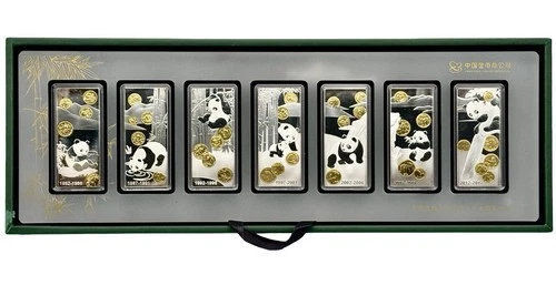 2017 China 7 Pieces 50 Gram Silver Bar 35th Anniversary Panda NGC GEM PROOF